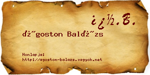Ágoston Balázs névjegykártya